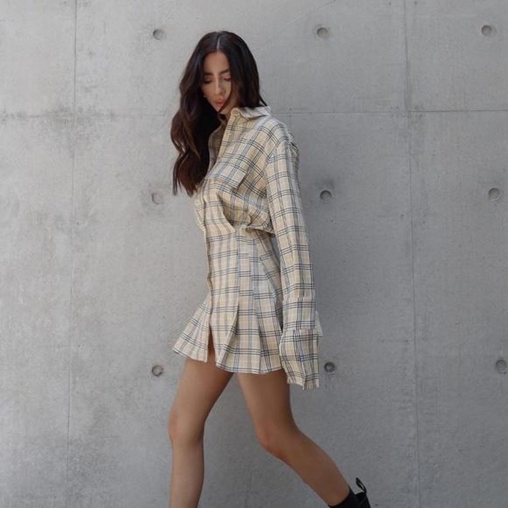Lioness Yellow Plaid Mini Dress